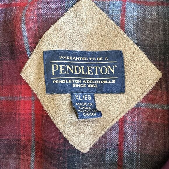 Pendleton Sherpa Jacket Womens XL Full Zip Lined Wool Blend Outdoor Burgundy - Picture 3 of 8